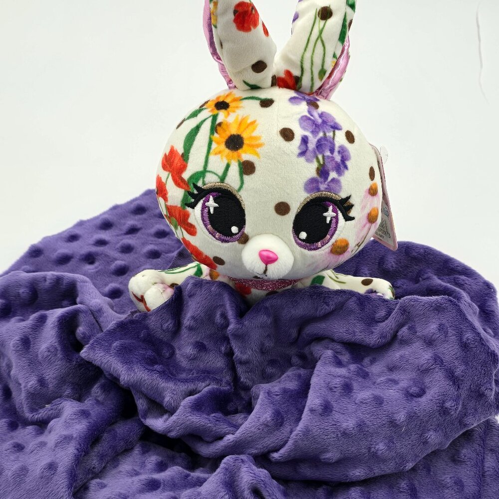 Lovey  Easter Bunny Plush Blanket, kids' lovey,  bunny Security blanket 20 x20